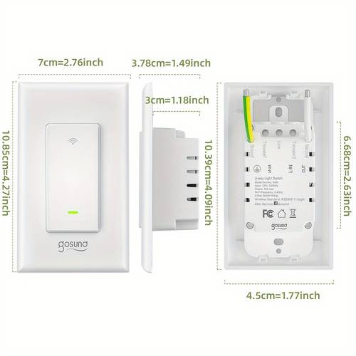 smart switch 3 way wifi smart light switch compatible with and google home scheduling timer and voice control neutral wire required 3 way wall mounted fcc 4ghz wifi only