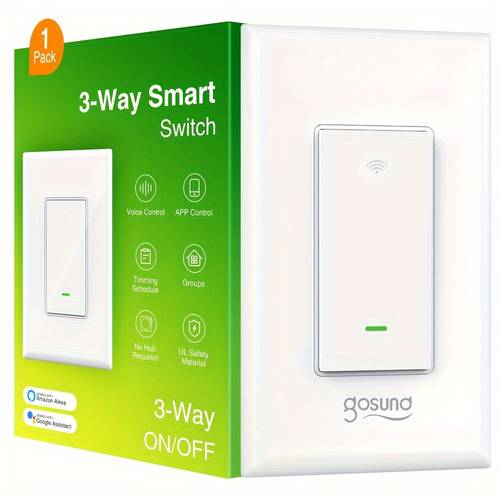 smart switch 3 way wifi smart light switch compatible with and google home scheduling timer and voice control neutral wire required 3 way wall mounted fcc 4ghz wifi only