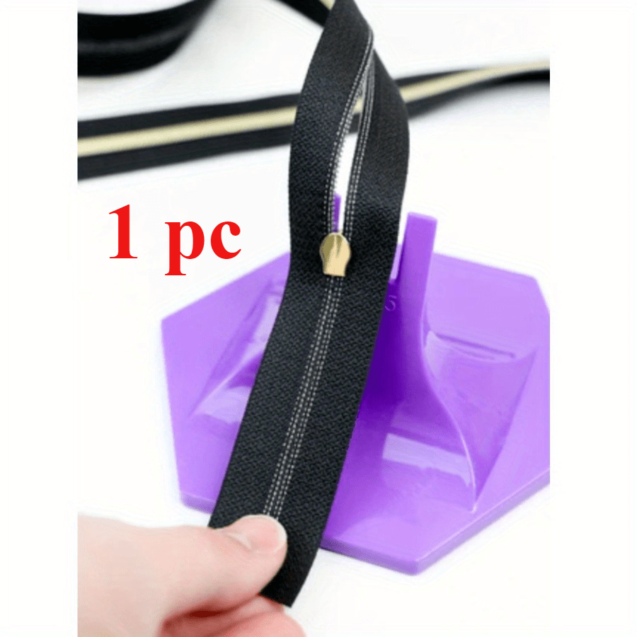 

1pc Purple Zipper Jig Tool, Secure Zipper Head Fastener For #3 & #5, Customizable Art & Craft Sewing Accessory, Durable Zipper Fixing Jig For Sewing Supplies