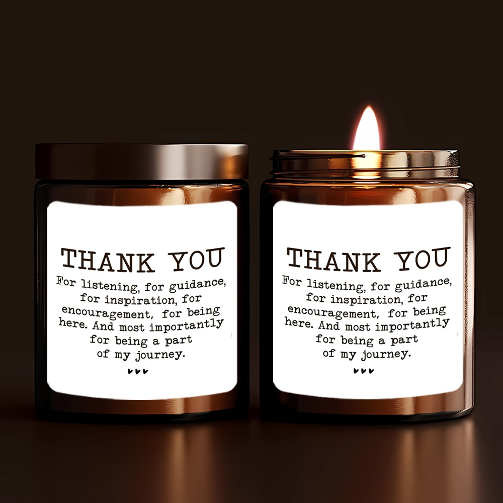 

1pc 2x2 Inch Thank You Vinyl Label Sticker For Candles - Waterproof Appreciation Decal For Gifts, Suitable For Thanksgiving, Christmas, Birthday For Parents, Friends, Colleagues, Teachers