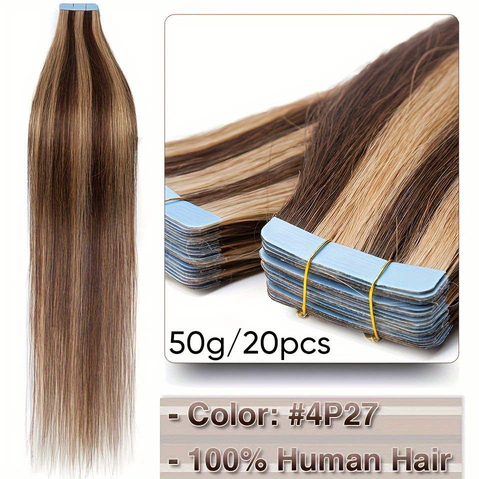 TEMU 50g 20pcs Brazilian Human Hair Extensions. This Human Hair Is Impeccably And Washed Effortlessly Without Compromising Its Shape Or Texture.
