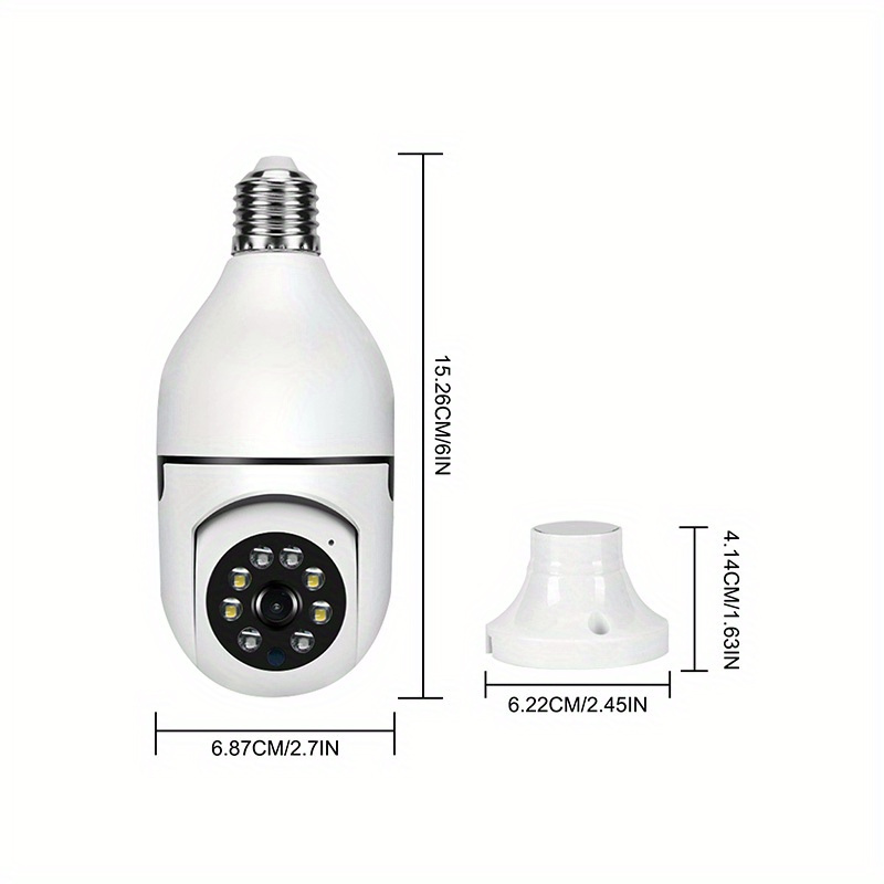   1080p hd bulb shaped security camera with night vision auto tracking two way audio wireless wifi e27 light bulb design for   details 2