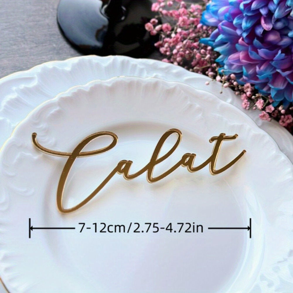 

1pc Customizable Acrylic Cake Topper, Personalized Name Dessert Table Decor, No Electricity Needed, Featherless, Ideal For Parties, - English Customization Only