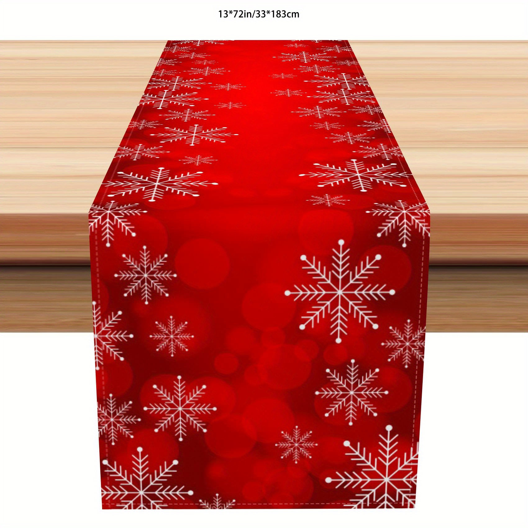 TEMU Christmas Table Runner - , Red , For Dining & Decor