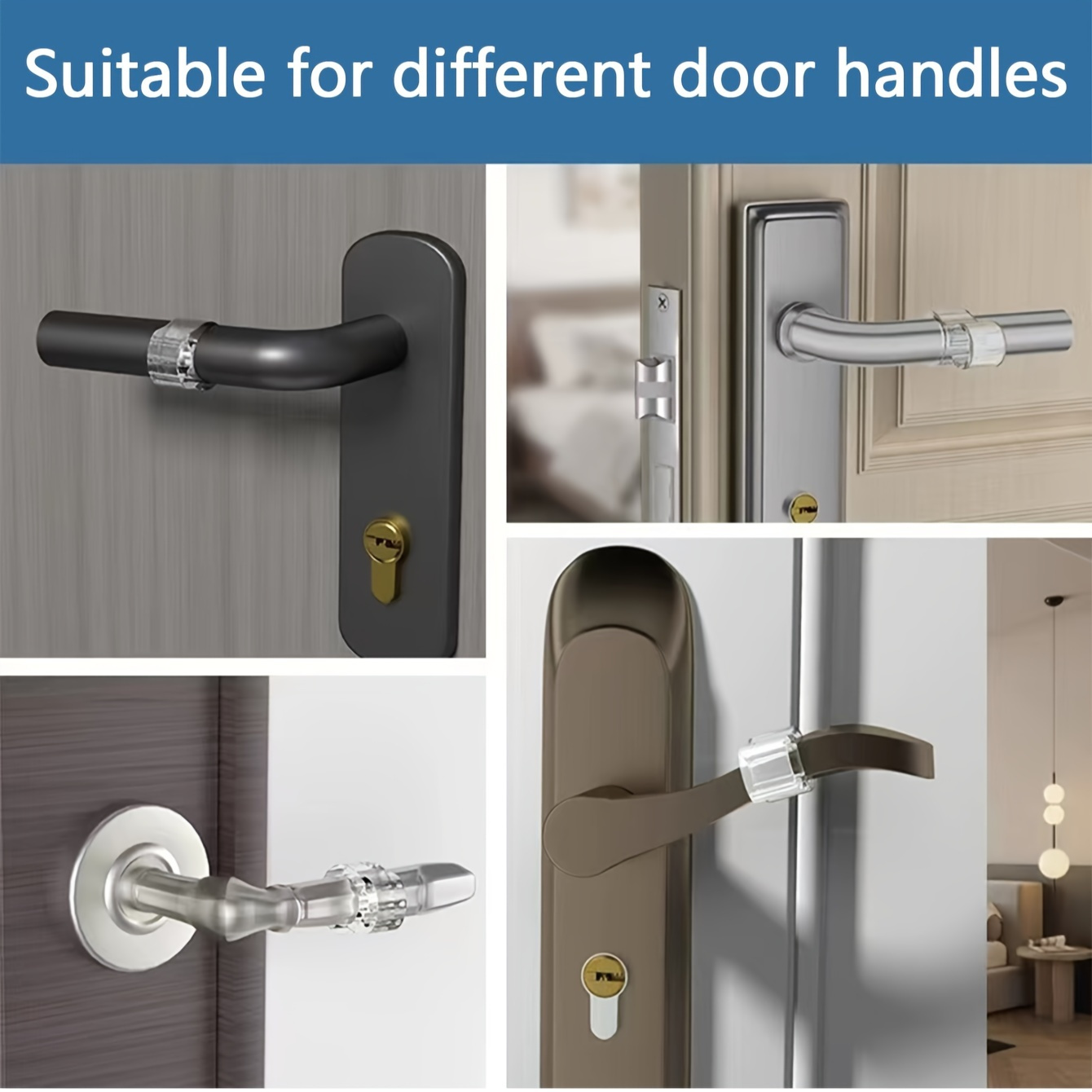 5pcs Silicone Door Stopper Rings - Shock-Absorbing Rubber Wall Protectors, Quiet Handle Bumpers for Home And Office Use