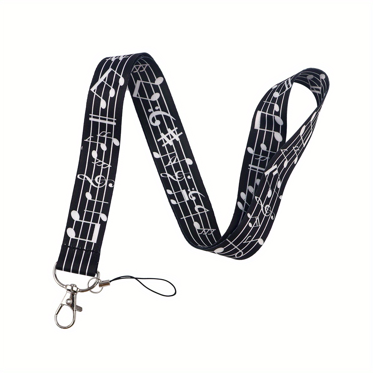 2d 1pc Music Notation Neck Strap Lanyard For Keys Id Card Gym Mobile Phone Straps Usb Badge Holder Hang Rope Lanyard