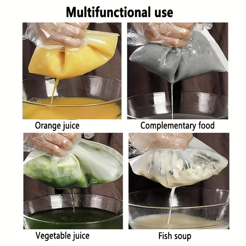 1/5pcs Reusable Nylon Fine Mesh Food Strainer Bags, Multi-Purpose Kitchen Straining Tool, Durable, Easy to Clean, for Nut Milk, Juice, Cheese, Brewing