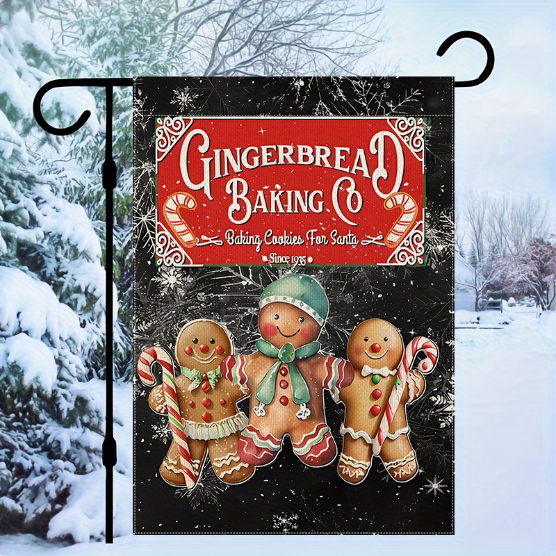 

Gingerbread & Coffee Double-sided Garden Flag - Christmas, , And Outdoor Decor, Polyester, 12x18in