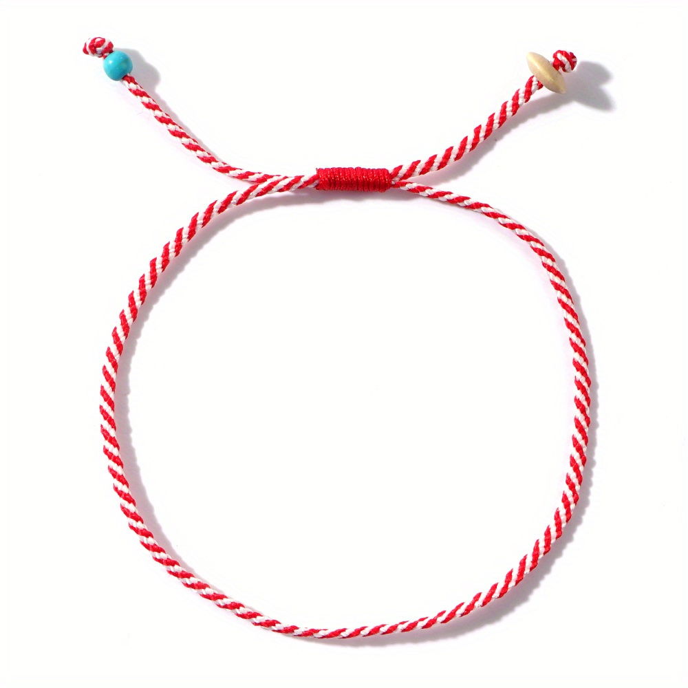 1pc 2024 New Super Minimalist Wooden Synthetic Turquoise Beaded Jewelry Greek Rope Bracelet Suitable For Men And Women Daily Wear, Back-to- Bracelet