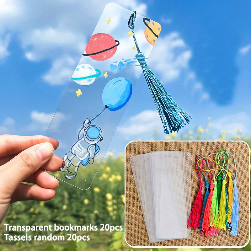 

40pcs Pvc Bookmarks Assorted Tassels - Diy Blank Set For , Pendant For Personalization