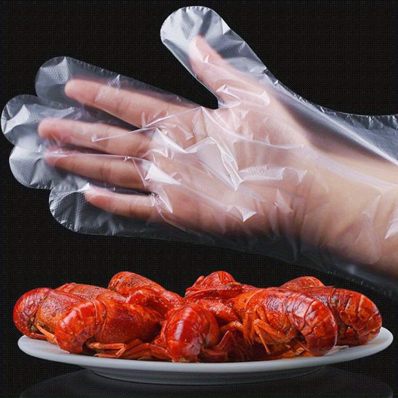 100pcs disposable plastic gloves ideal for cooking meal prep bbqs cleaning restaurant service craft projects gloves disposable disposable gloves details 2