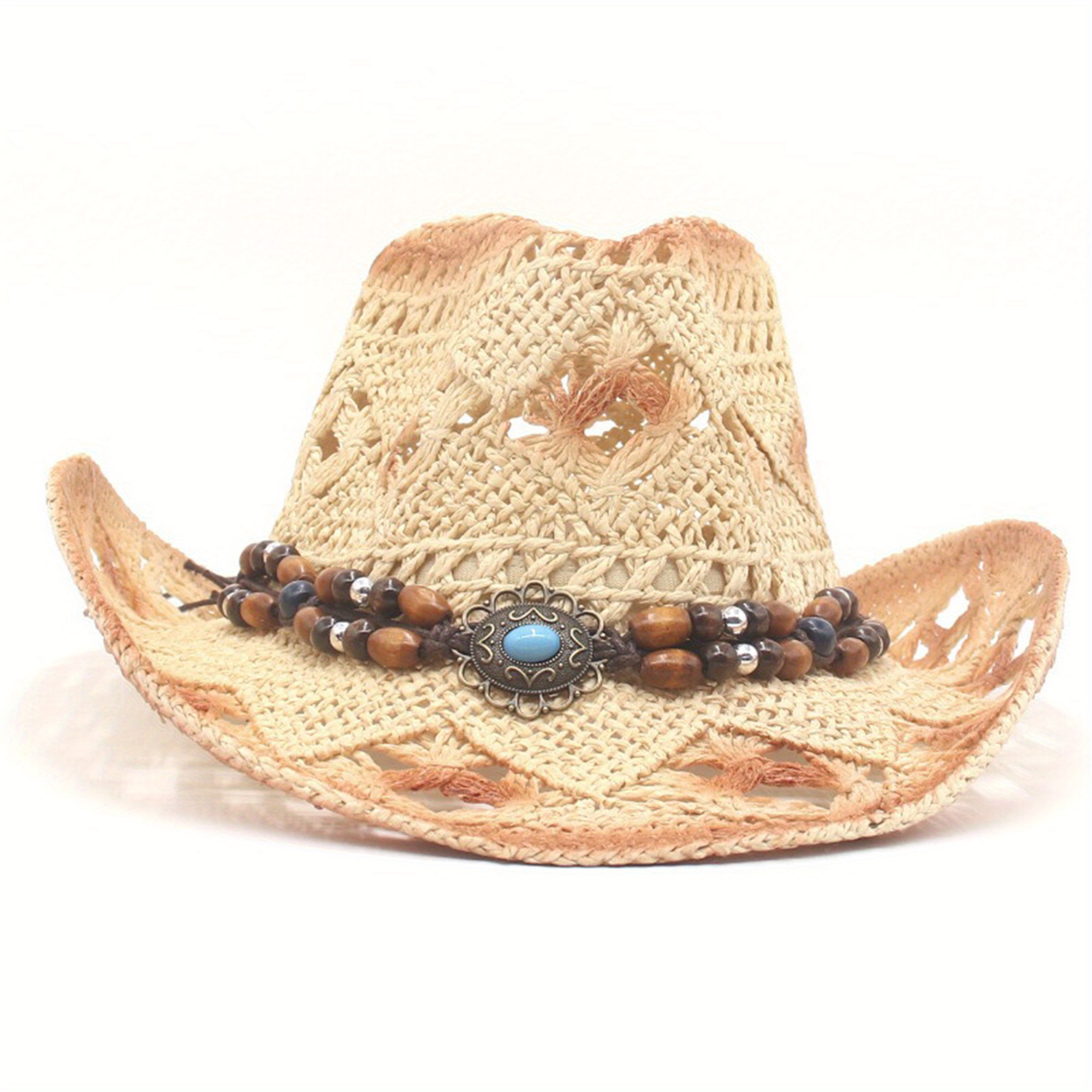 polyester cowboy hat unisex straw - Temu display picture 2