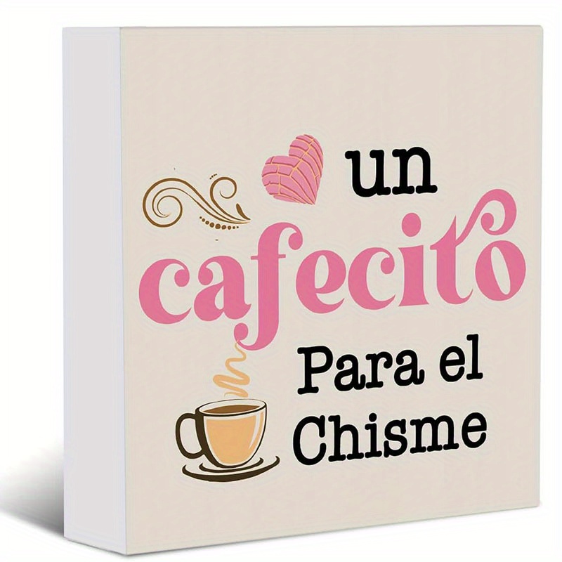 

Spanish Coffee Lover Farmhouse Decorative Sign - Pvc Material, Coffee Station Bar Plaque, Home Kitchen Decor For Coffee Enthusiasts