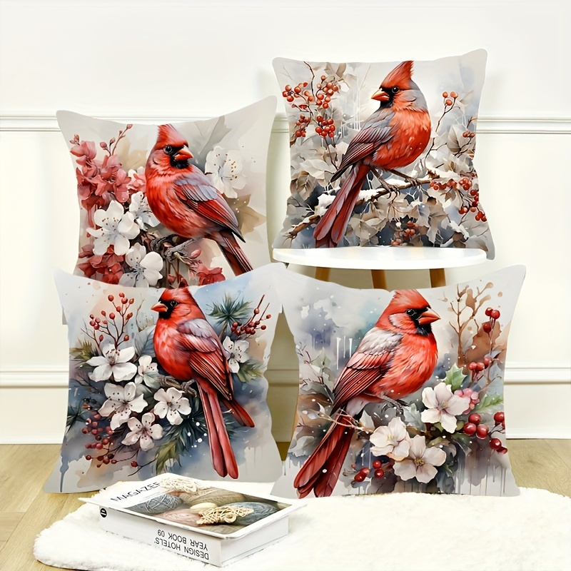 

4pcs, Throw Pillow Covers, Pillow Covers Throw Pillow Cases, Winter & Christmas Decor, Suitable For Sofa Beds, Living Rooms, Car, Home Decoration Room Decoration, No Pillow , 17.7x17.7 Inch