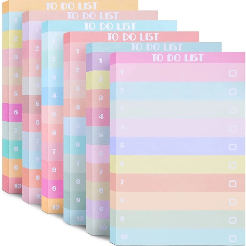 

50 Sheets Rainbow To-do List Sticky Notes: Kawaii Stationery, Portable, Self-adhesive, Multicolor To-do List Notepad, Sticky Notes