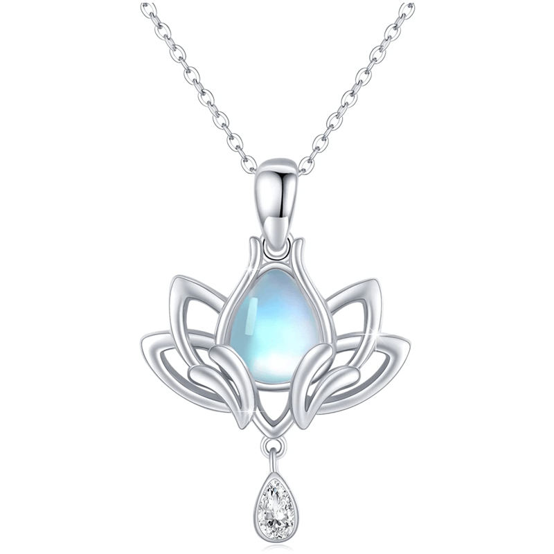 E-shop Damen Mode-Anhänger-Halskette, eleganter, exquisiter, durchbrochener Lotus-Anhänger für Damen, für den , Freizeit, Urlaub, im Boho-Stil,
