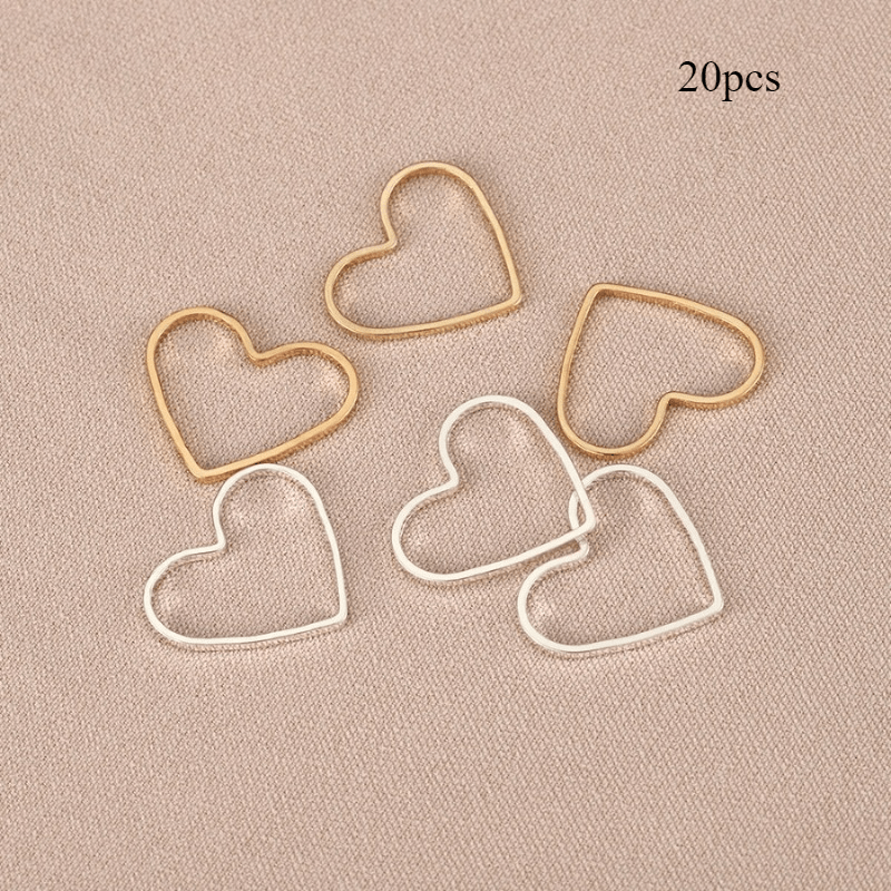 E-shop 20 Stück 18X15,5mm Kupfer Hohles Herz Randverbinder für Schmuckherstellung, inklusive Armbänder, Halsketten und Ohrringe
