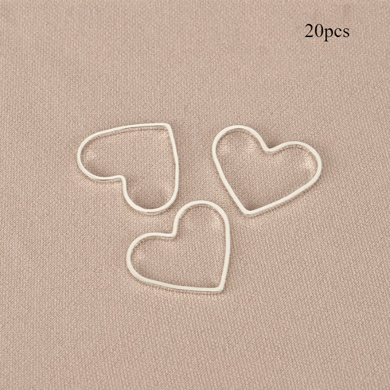 TEMU 20pcs Of 18x15.5mm Copper Hollow Heart Bezel Connectors For Jewelry Making, Including Bracelets, Necklaces, And Earrings