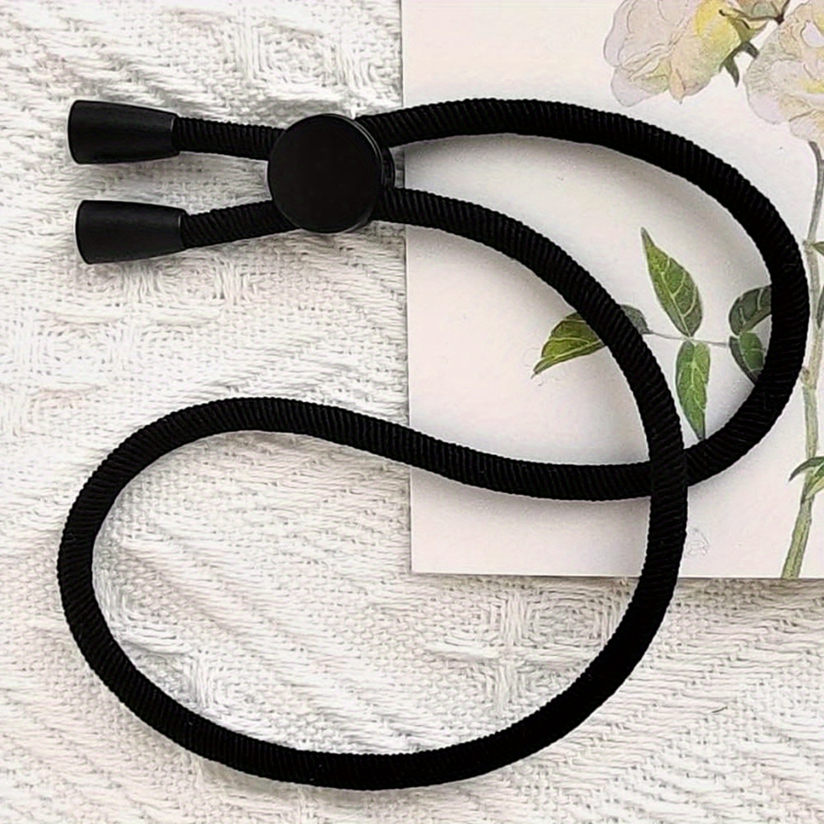 TEMU Adjustable Ponytail Holder For Women - 9.06" Solid Color Fabric Hair Tie, Hair Accessory