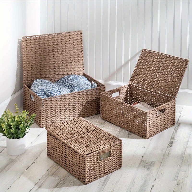 

Paper Rope Basket Set Of 3 (taupe)