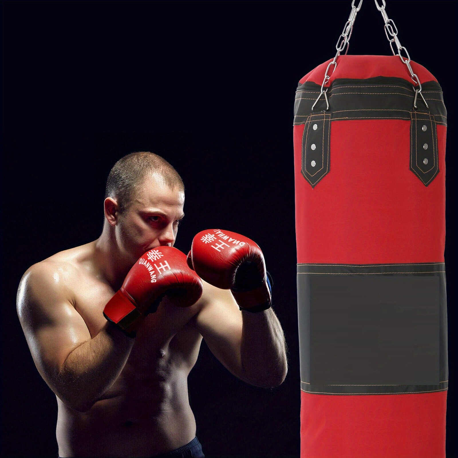 Image of Punching Bag Set Boxing Gloves Filled Punching Training Bag Sandbag Gloves