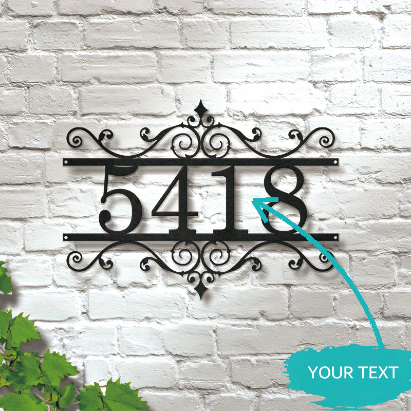 

Custom Metal Address Sign - Vintage & , Handcrafted House Number Plaque For Home Decor, Perfect Housewarming Gift