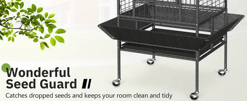 82 inch bird cage bird flight cages with rolling stand bottom tray wrought cage with for parakeet lovebirds cockatiels Product details 3