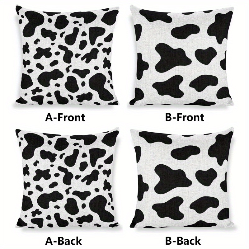 

Vintage Art-style Tie-dye Cow Print Pillow Covers, 2-piece Linen Cushion Set, Woven Rectangle Throw Pillow Cases, Soft, Cool & Easy To Clean, Natural Texture For Outdoor & Travel - 18x18 Inches