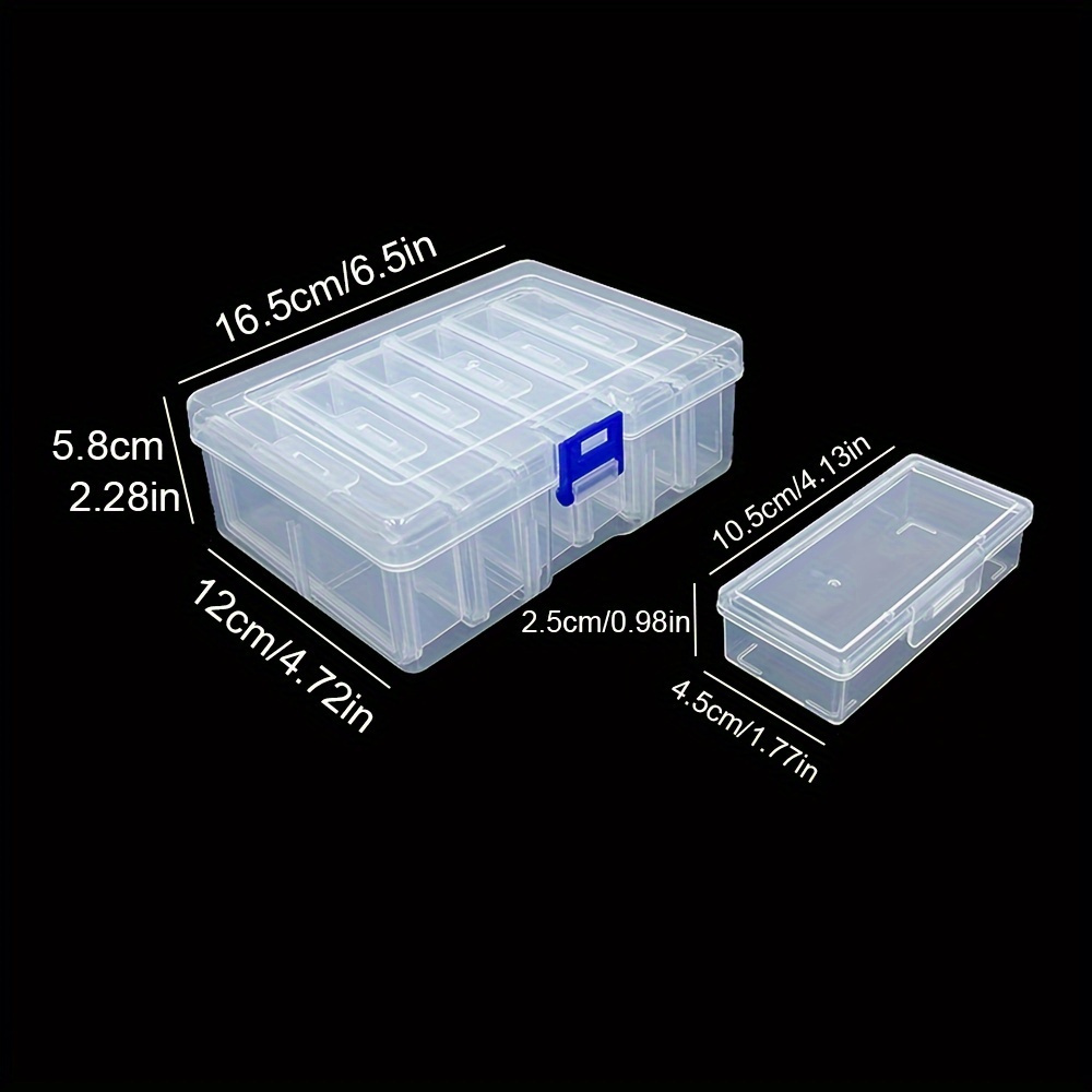 TEMU 6pcs Plastic Storage Organizer Set - , Container For Jewelry, Hair Accessories, Diy And Tools, -use Rectangular For Organized Storage