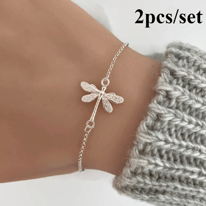 

2pcs Dragonfly Bracelet, Dragonfly Jewelry, Bracelet, Nature Bracelet