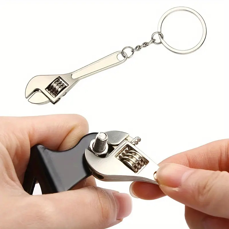 

Vintage Mini Adjustable Wrench Keychain - Perfect For Bikes, Motorcycles, And Cars - Zinc Alloy