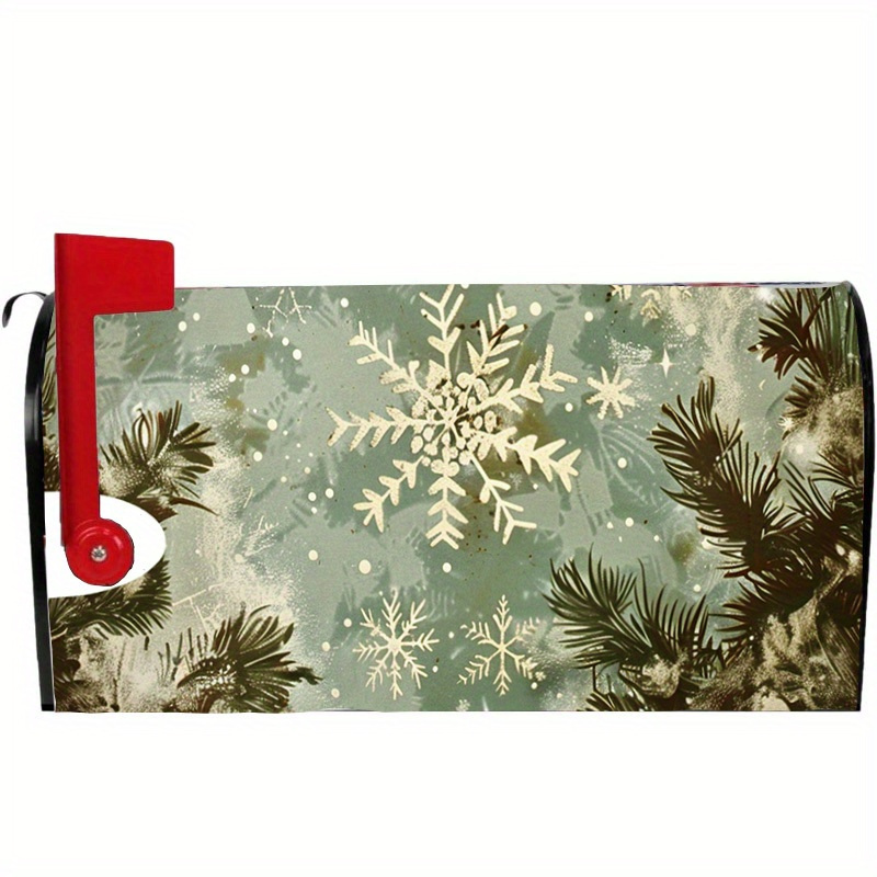 

1pc, Winter Christmas-style And Flower Magnetic Mailbox Cover, Standard Size 21 × 18 Inches, Suitable For Decorating Mailboxes And Outdoor Summer Farmhouse Gardens