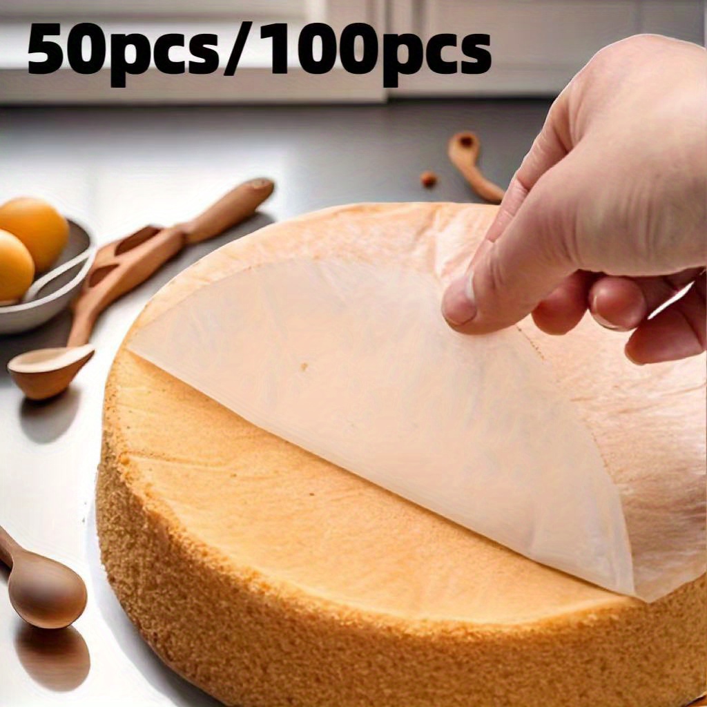 

50pcs/100pcs Non-stick Round Baking Paper - Perfect For Cheesecakes, Chiffon Cakes, Biscuits, Breads, Air Fryers, Dutch Ovens, Cupcake Separates, And Pies