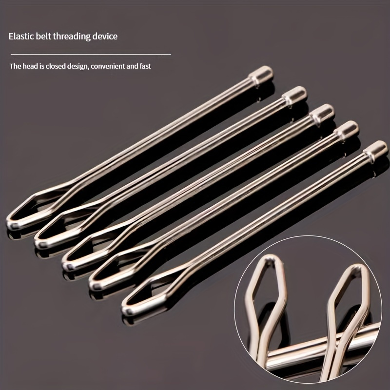 

8/4pcs Belt Threading Tool Set - Metal Thread Needle With Clamp - Sewing Accessory Bundle