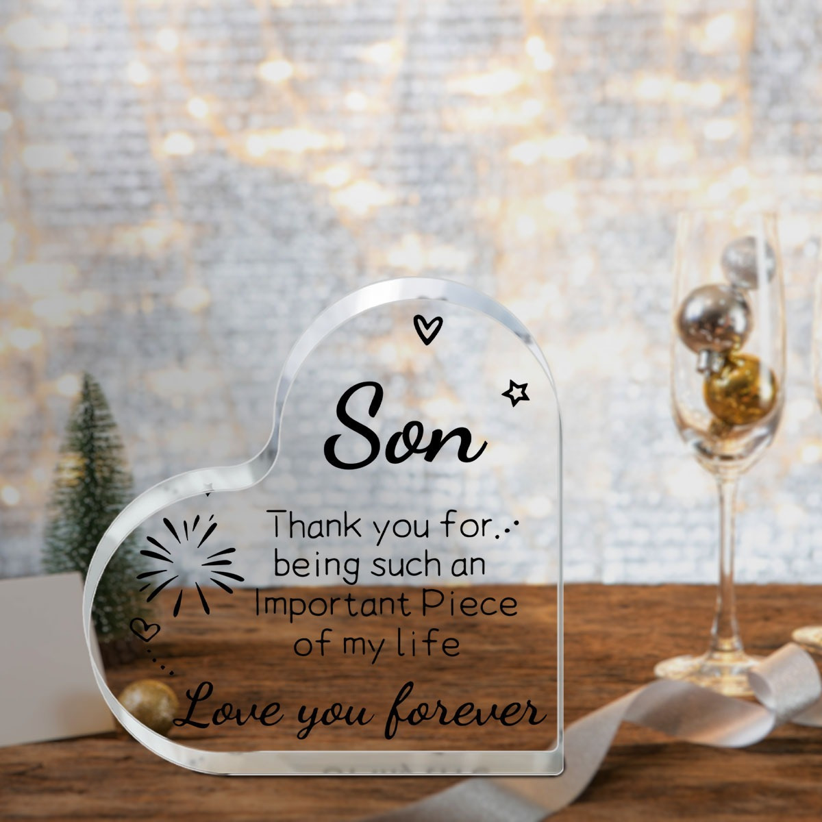 

Son Acrylic Plaque - Perfect Gift For Birthdays, Weddings & Holidays | Desk Decor With Inspirational Sayings