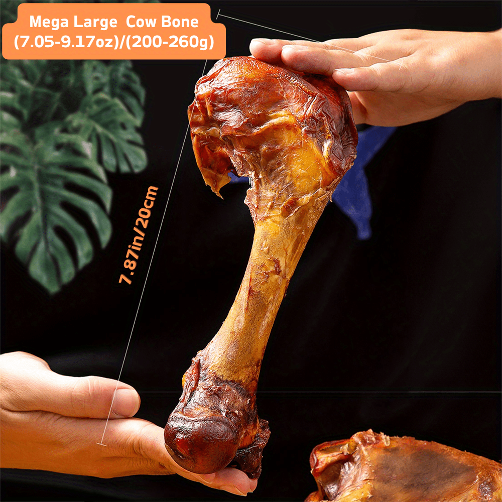 TEMU 7.05oz-9.17oz/ (200g-260g) 7.87in/ 20cm Cow Bone, , Natural Dog Treats, Healthy, , Dog Chews Long Lasting, And High Protein, , Perfect Training Reward Snack For Small, Medium And Large Dogs