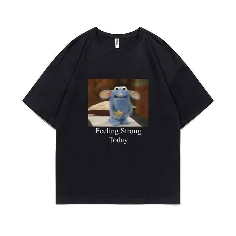 

Tutter Feeling Strong Today T-shirt Anxious Tutter Tshirt Funny Mouse Graphic T Shirts Men Women Casual Oversized Short Sleeve