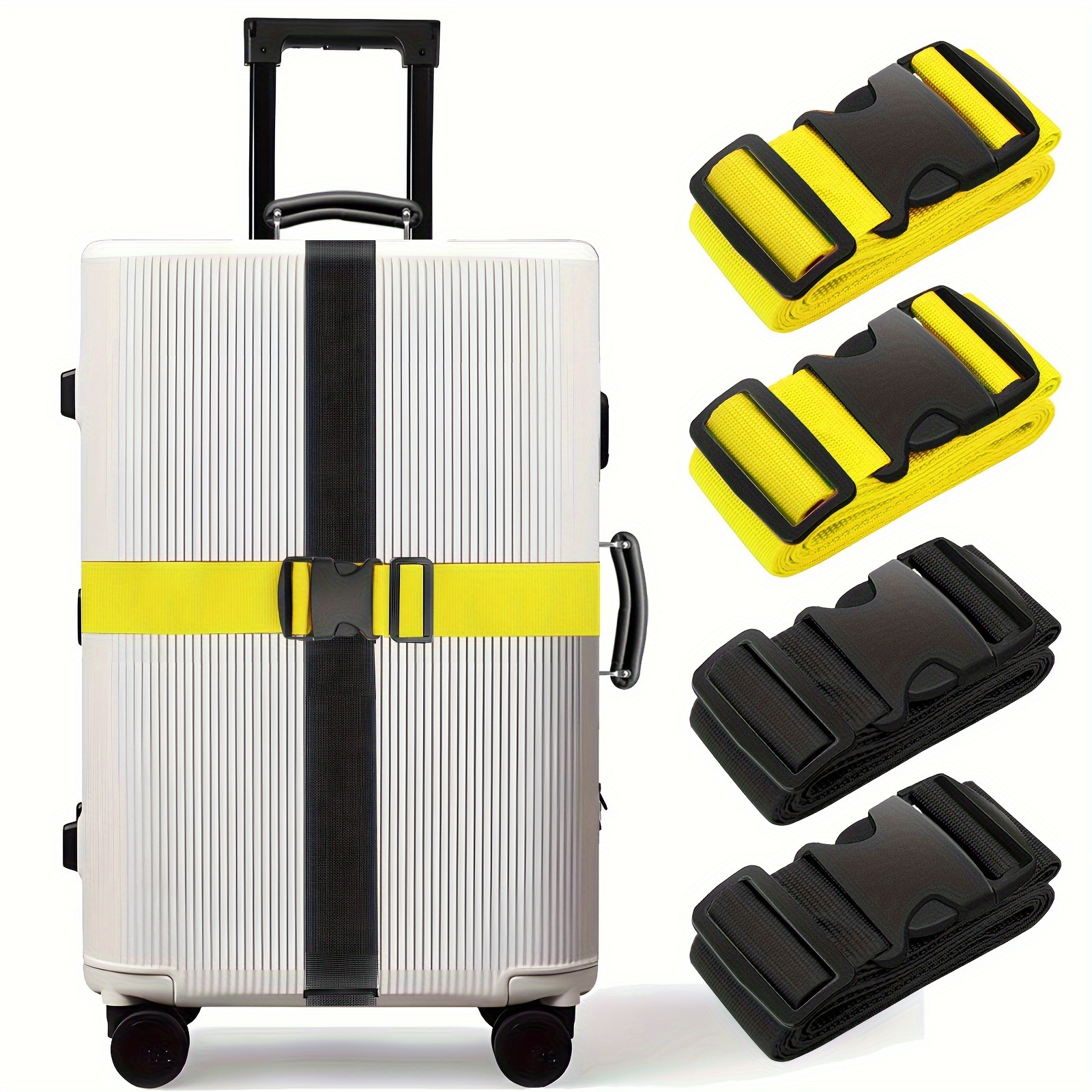4pcs durable nylon luggage straps belts secure adjustable - Temu