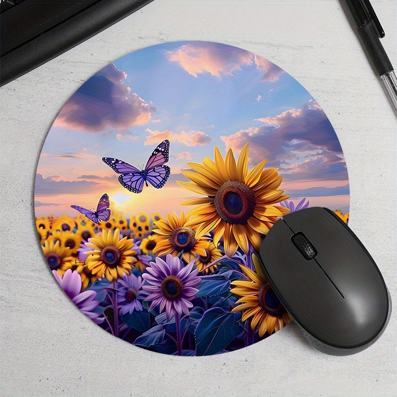 

Purple Round Mouse Pad - , , & Desk Mat For Gamers And Use, Unique ,