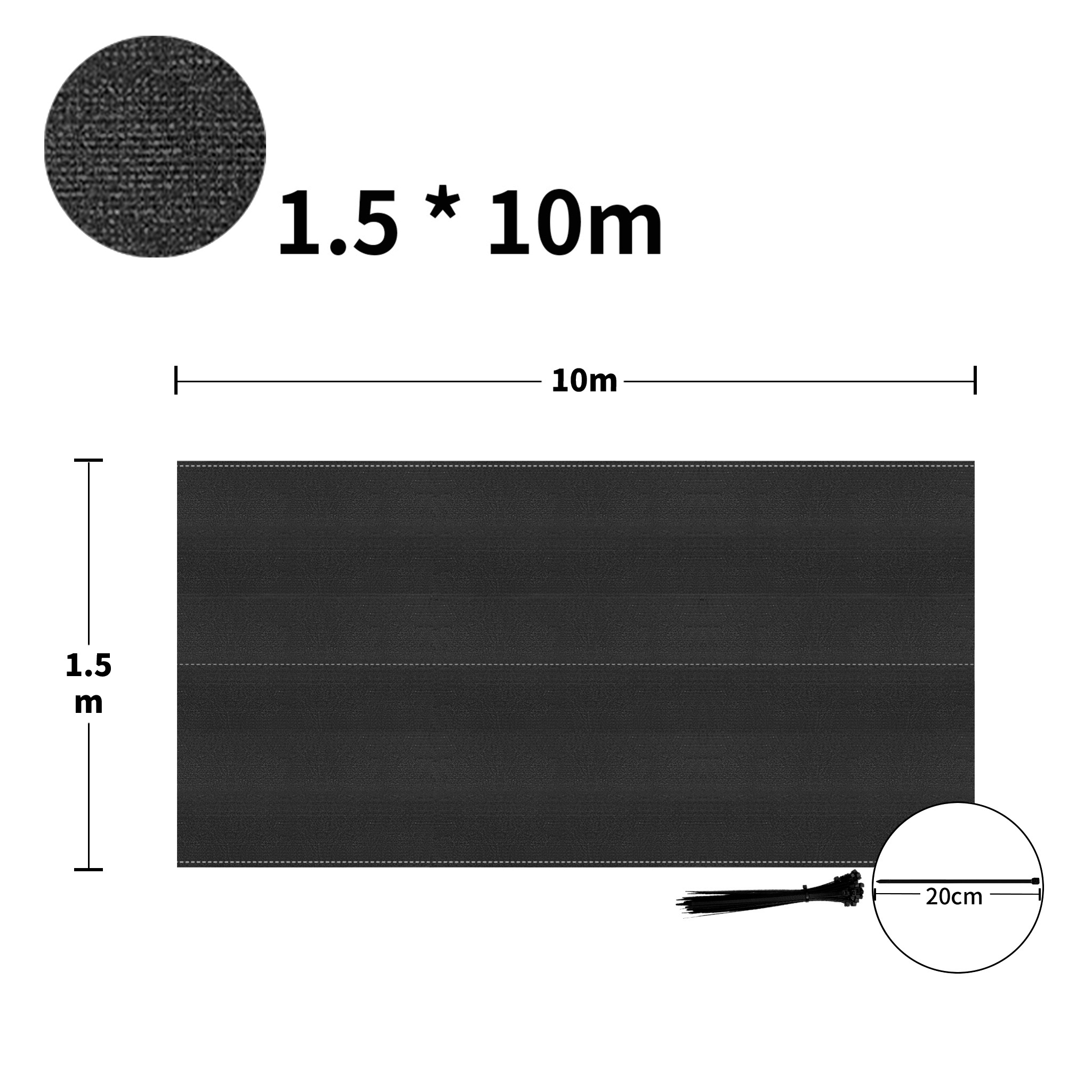 TEMU Écran de Clôture et Filet d'Ombre Haute -UV - au Vent en HDPE, Idéal pour Terrains de Sport, , Courts de Tennis - Tissu d'Ombre Extérieur à