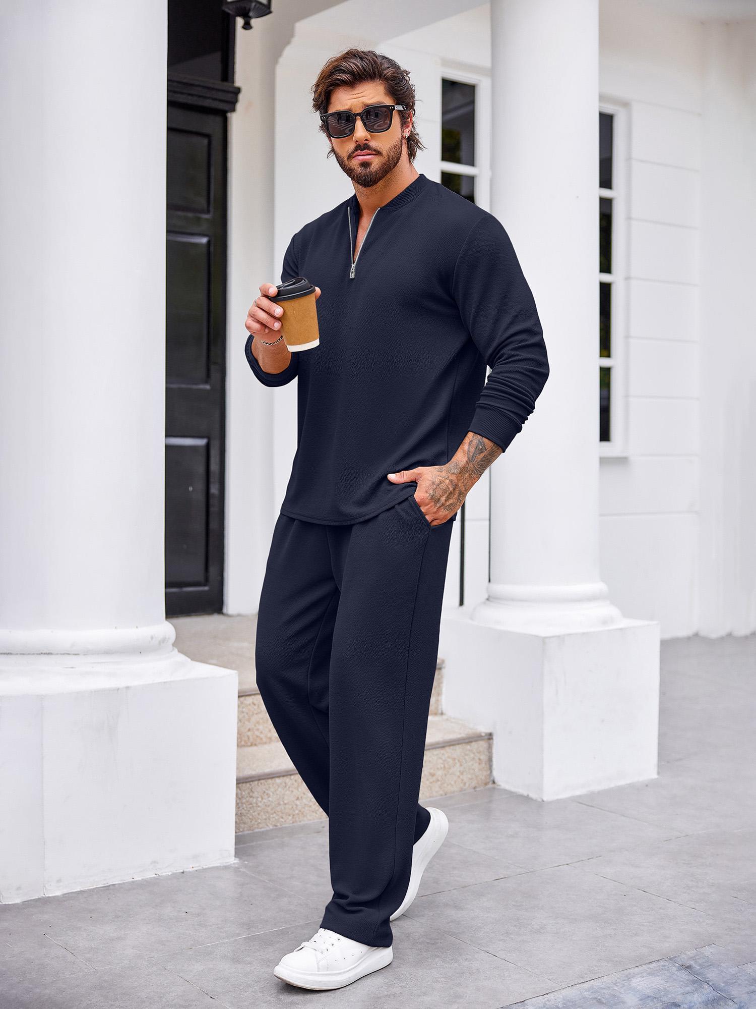 Sweatsuits Mens Tracksuit Big And Tall Sweat Set Fanxing Men's