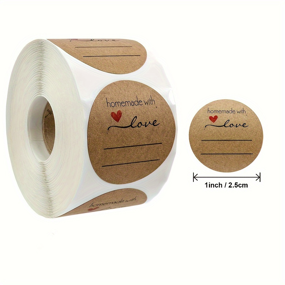 

500pcs Roll Stickers - Self-adhesive Round Kraft Labels For Gift Wrapping, Business Packaging, Party Favors, Birthday Celebrations, Homemade Goods Seal