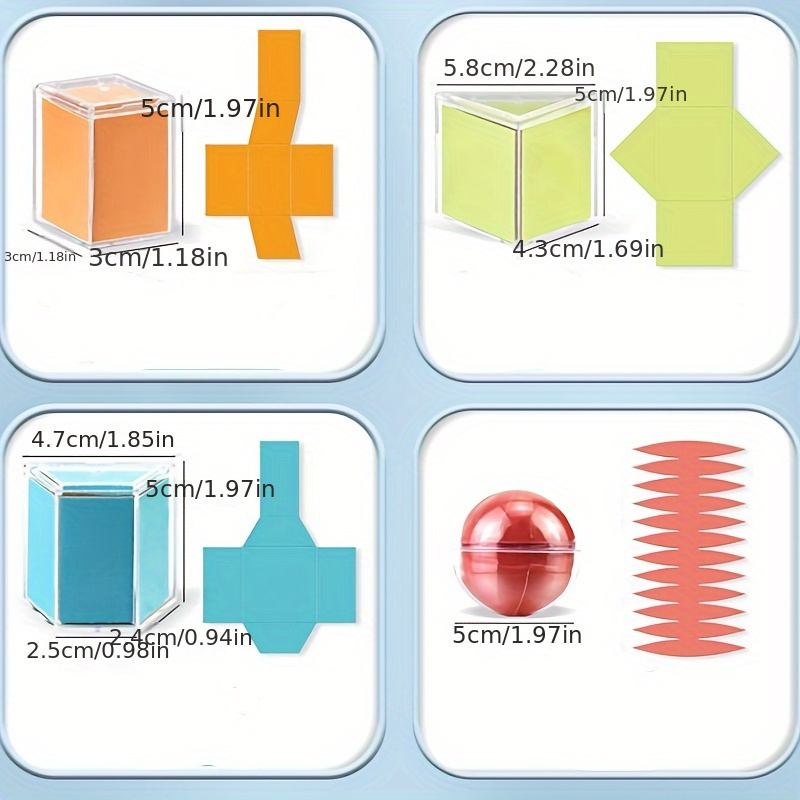 12-Piece Set of Geometric Models: 3D to 2D Conversion, Area Observation - Durable Acrylic Material - For Students & Teachers - Ideal for Math & Geometry Learning - Great Gift for STEM Enthusiasts
