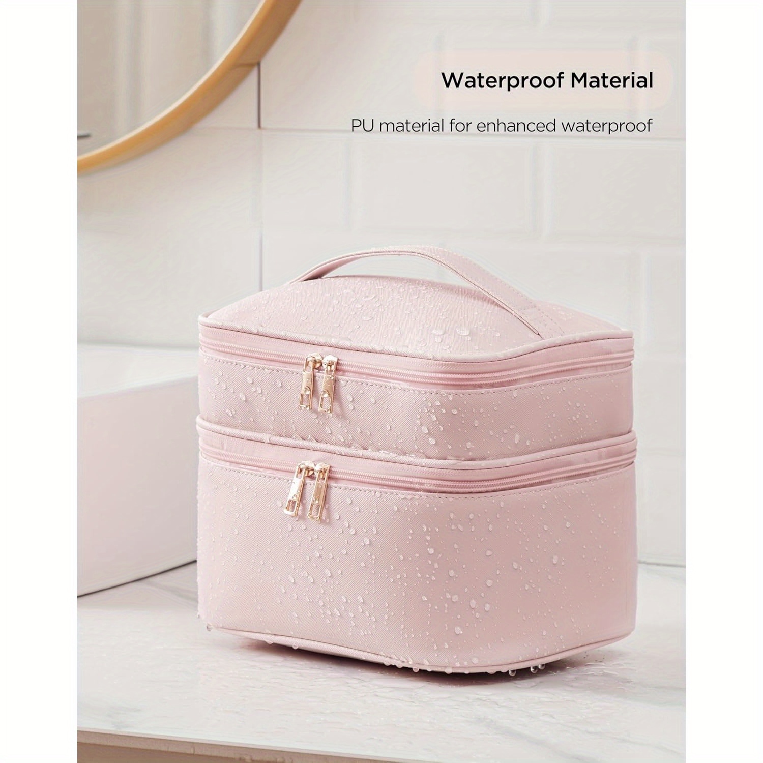 

Makeup Bag Portable Cosmetic Bag Up Bag Makeup Organizer Toiletry Bag For Women And Removable Divider ()