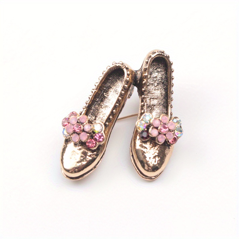 E-shop Neuer Kreativer Vintage Schuh-Broschen mit Strasssteinen – Vintage Anstecker Accessoires