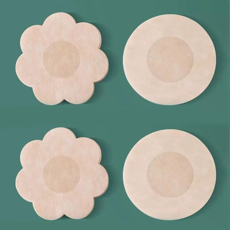 10/50/100pcs Disposable Strapless Self-Adhesive Breast Lift Pasties - Floral Design, Wireless Support, Opaque Coverage for Women, Gym, Swimwear, Sleep - Single-Use Adhesive Backing, No Washable Care, Breast Lift Tape, Discreet Underwear, Comfortable Fit