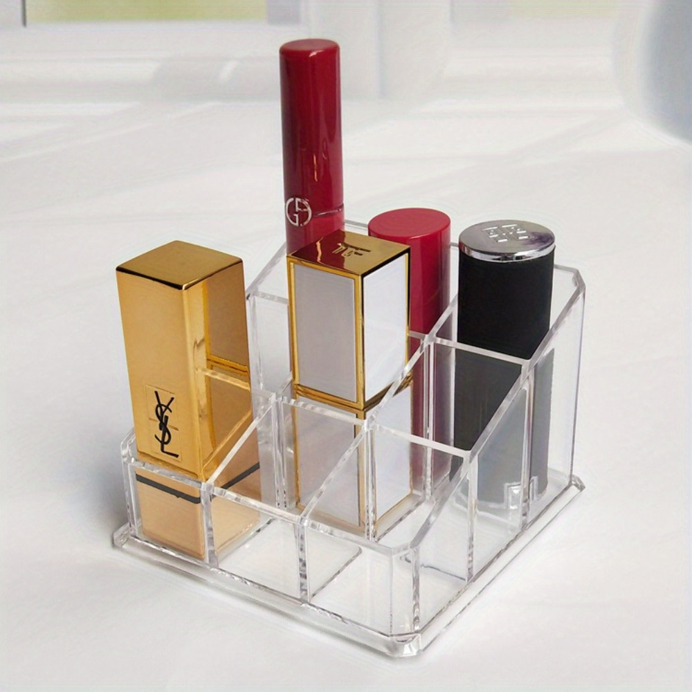 

Organizer - -compartment Display Stand For Brushes & Lipsticks, For Storage, 3.78"x3.78"x2.56" Clear Cosmetic