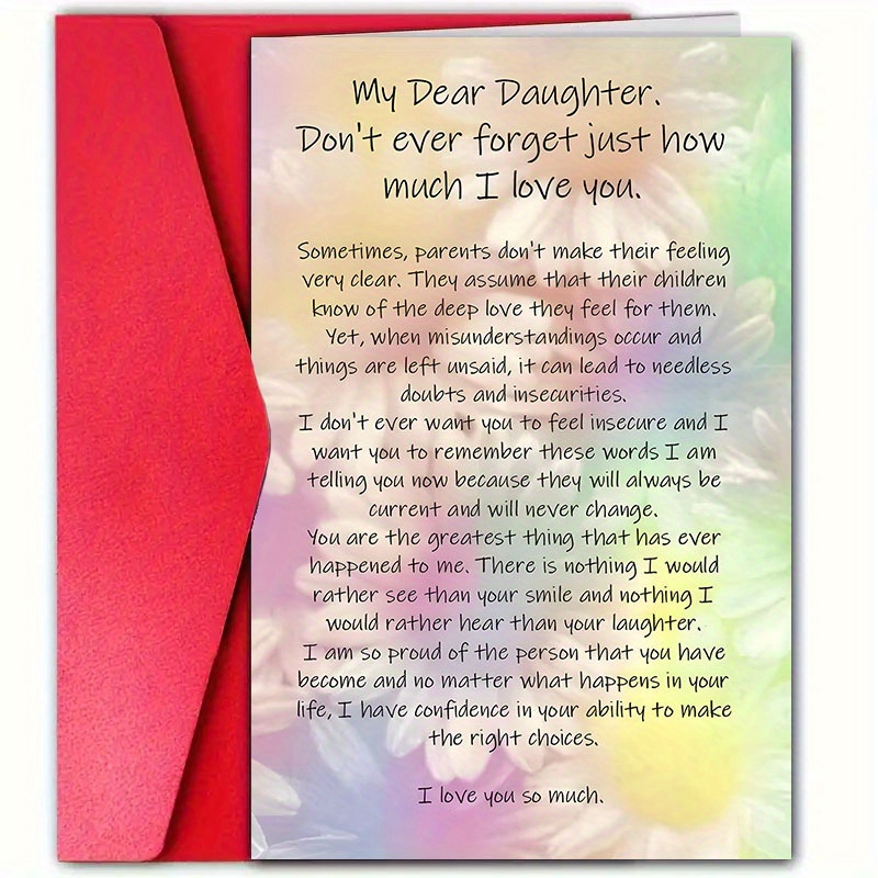 

Lovely Birthday Card With Envelopes: Best Wishes To My Beautiful Daughter - 12cm X 18cm