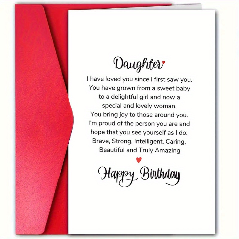 

1pc, Lovely Birthday Card With Envelopes(12cm*18cm), For Daughter, Son, , Granddaughter, And , To My , With Lovely Words, You Are Person, Love You.