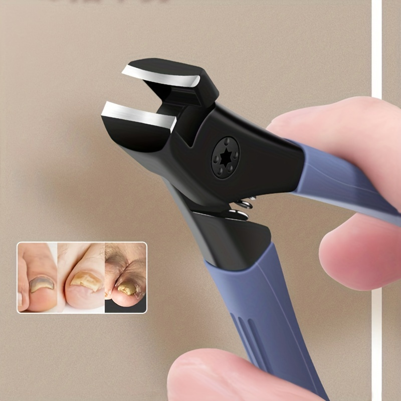 

1pc Ergonomic Stainless Steel Nail Clipper For Nails - Sharp Blade, Design, Handle, Body Care Tool For Men And Seniors